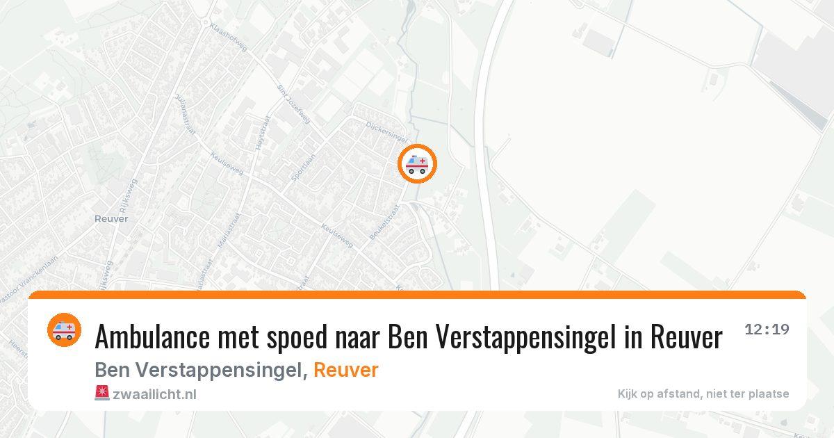 Ambulance met spoed naar Ben Verstappensingel in Reuver — 28 jul 2026