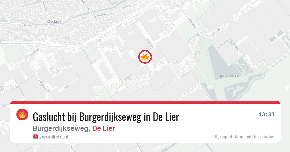 Gaslucht bij Burgerdijkseweg in De Lier — 15 mei 2026