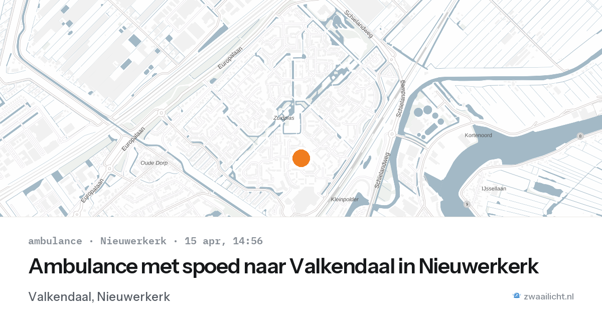 Ambulance met spoed naar Valkendaal in Nieuwerkerk — 15 apr 2026