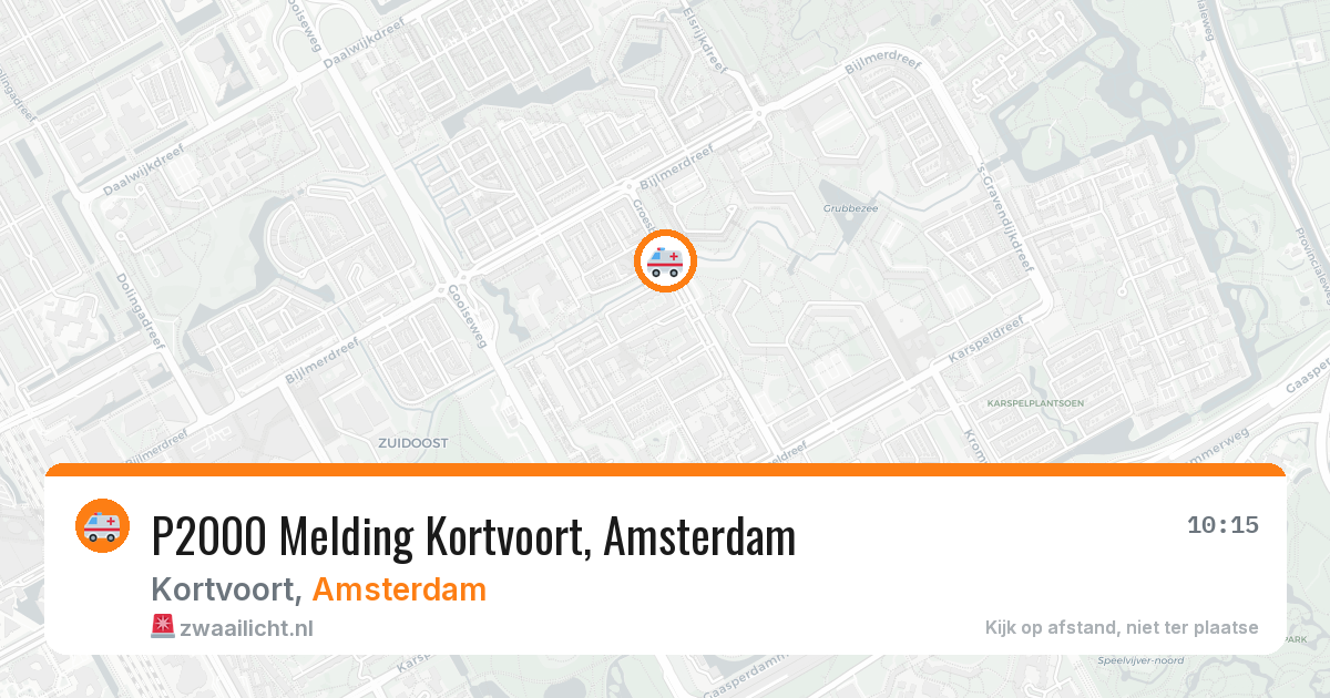 P2000 Melding Kortvoort, Amsterdam — 15 jun 2026