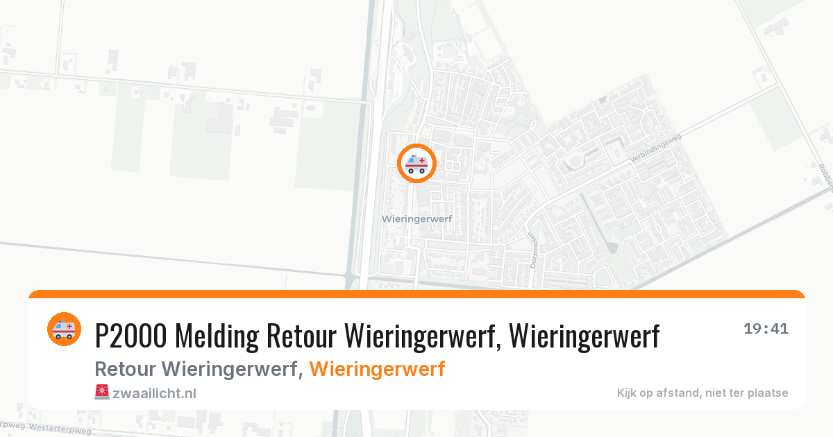 P2000 Melding Retour Wieringerwerf, Wieringerwerf — 18 jun 2026