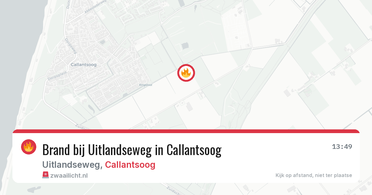 Brand bij Uitlandseweg in Callantsoog — 24 jul 2026