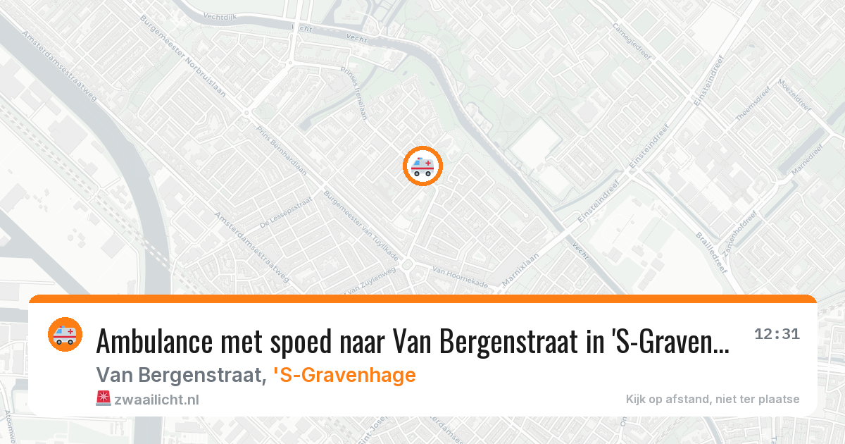 Ambulance met spoed naar Van Bergenstraat in 'S-Gravenhage — 26 mrt 2026
