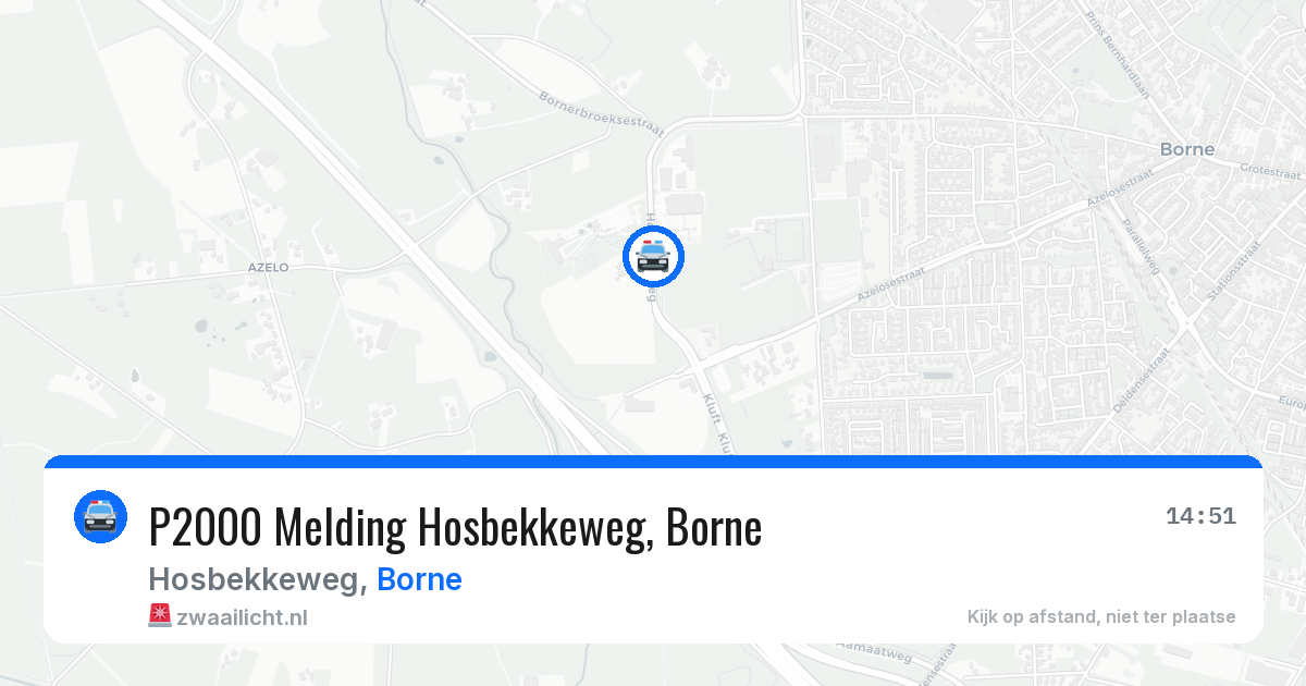 P2000 Melding Hosbekkeweg, Borne — 30 mei 2026