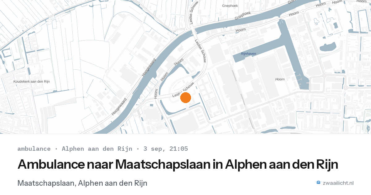 Ambulance naar Maatschapslaan in Alphen aan den Rijn — 3 sep 2026