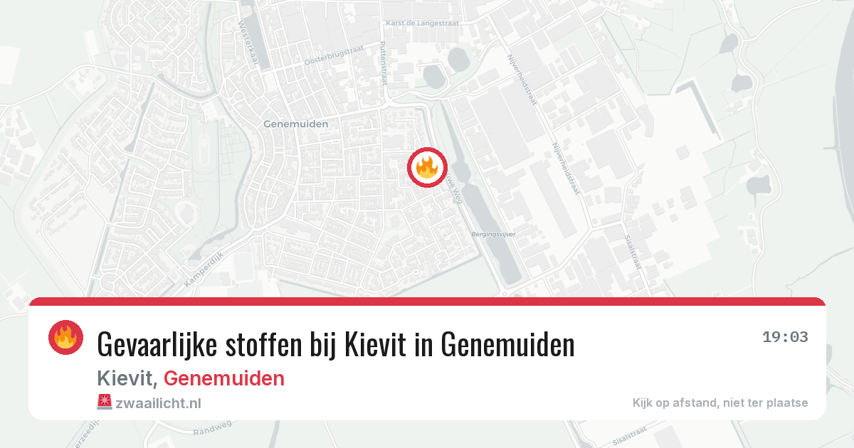 Gevaarlijke stoffen bij Kievit in Genemuiden — 17 jul 2026