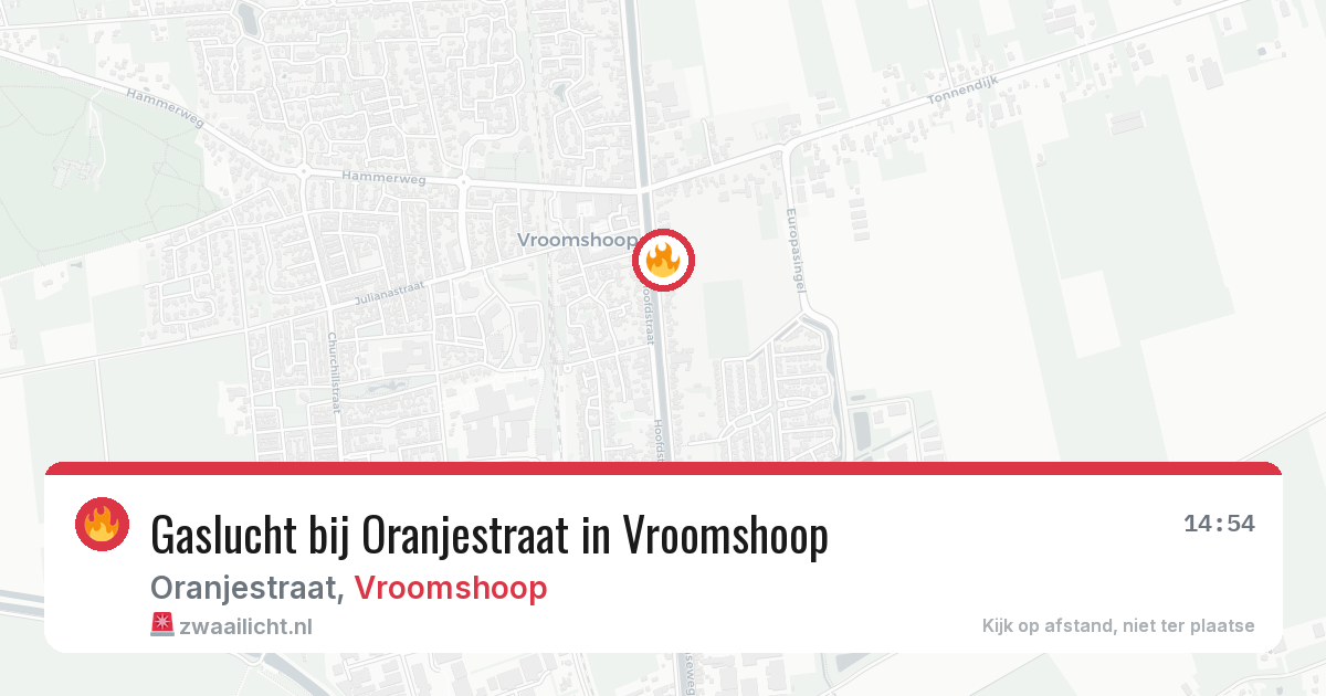 Gaslucht bij Oranjestraat in Vroomshoop — 14 apr 2026
