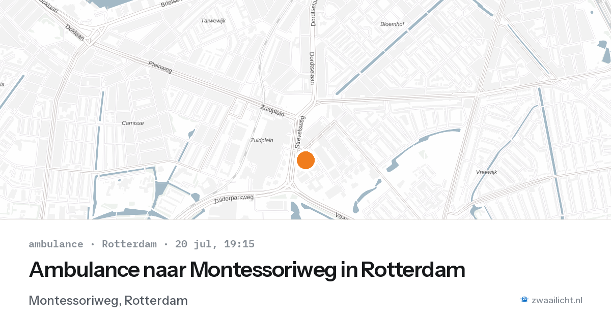 Ambulance naar Montessoriweg in Rotterdam — 20 jul 2026