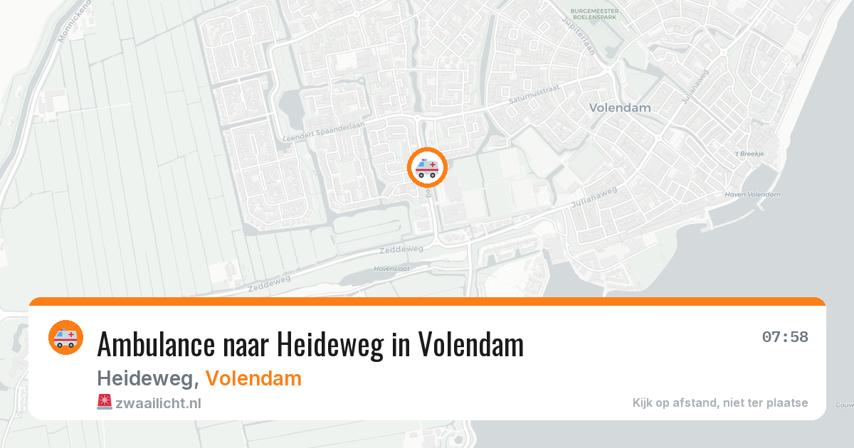 Ambulance naar Heideweg in Volendam — 1 aug 2026