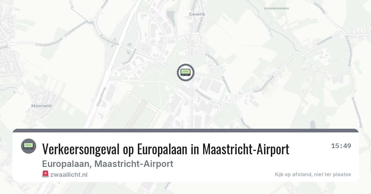 Verkeersongeval op Europalaan in Maastricht-Airport — 21 jun 2026