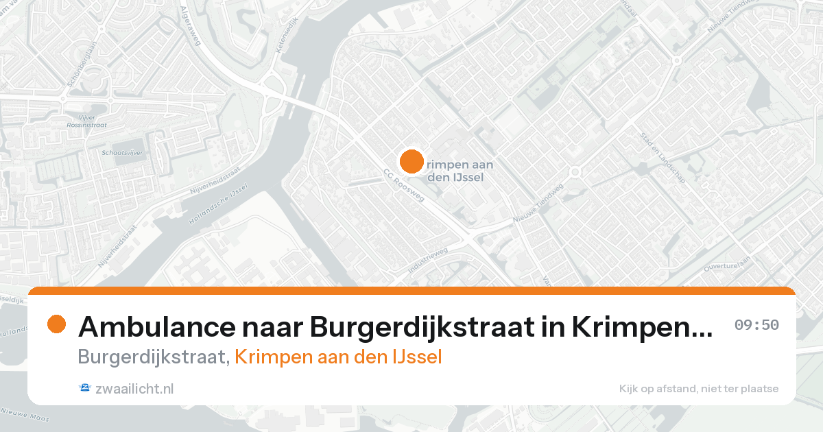 Ambulance naar Burgerdijkstraat in Krimpen aan den IJssel — 15 aug 2026