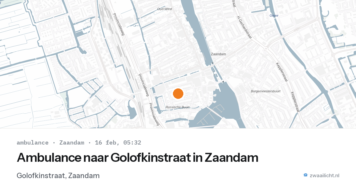 Ambulance naar Golofkinstraat in Zaandam — 16 feb 2026