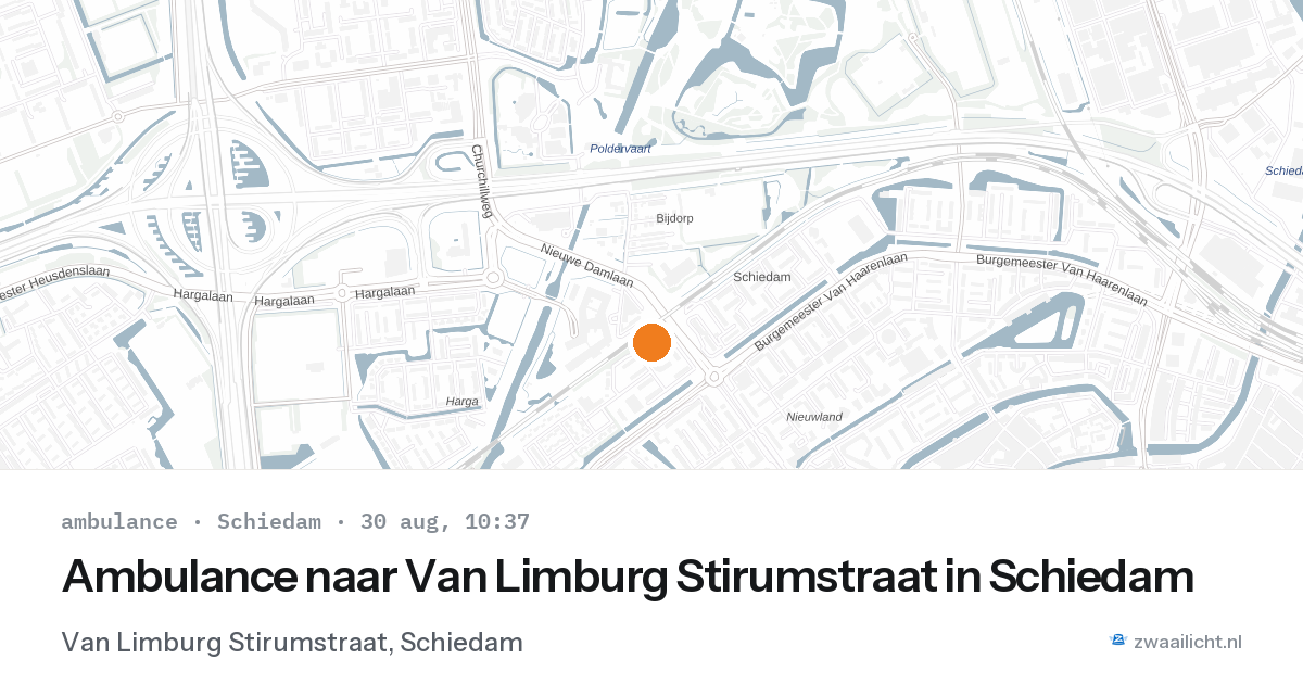 Ambulance naar Van Limburg Stirumstraat in Schiedam — 30 aug 2026