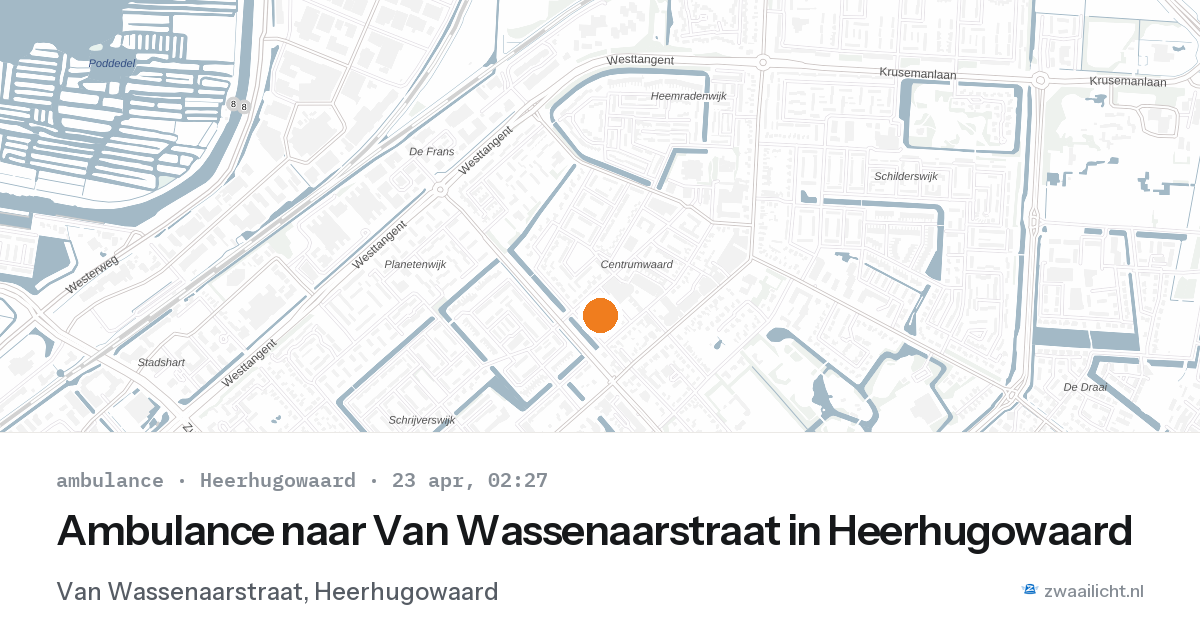 Ambulance naar Van Wassenaarstraat in Heerhugowaard — 23 apr 2026