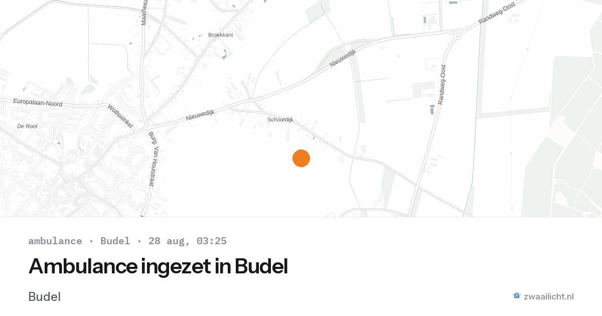 Ambulance ingezet in Budel — 28 aug 2026