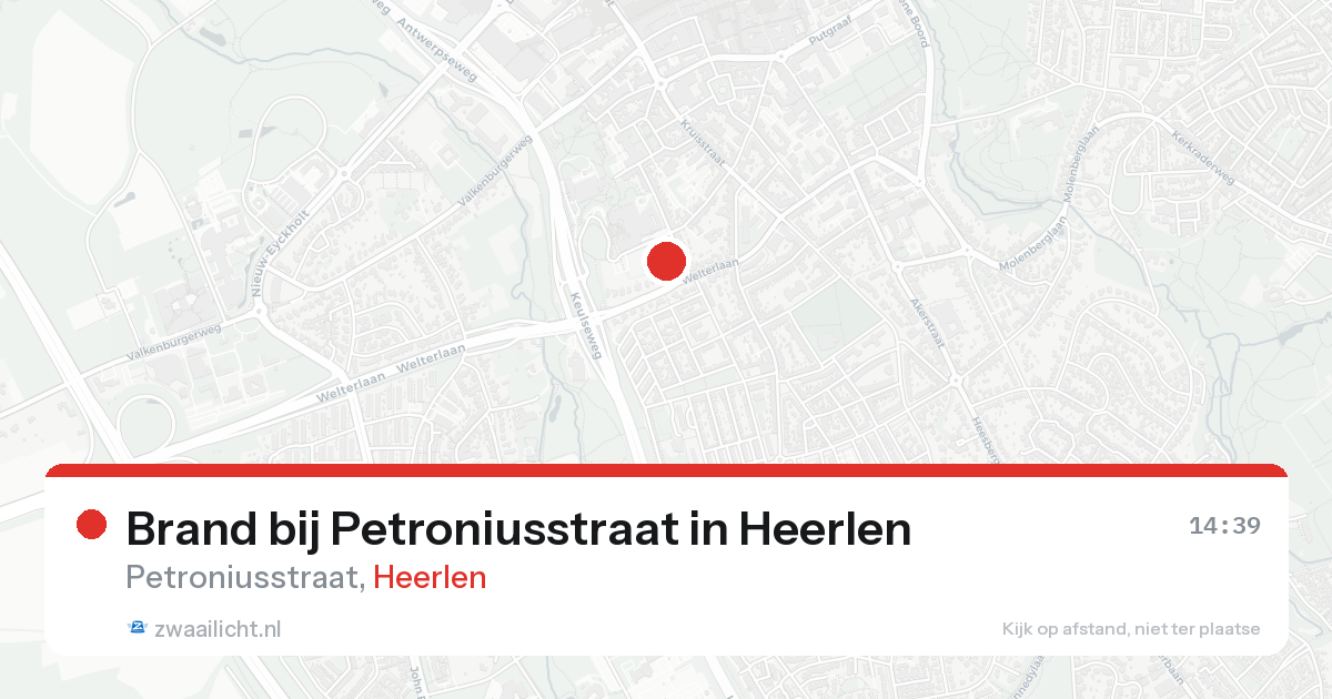Brand bij Petroniusstraat in Heerlen — 18 aug 2026