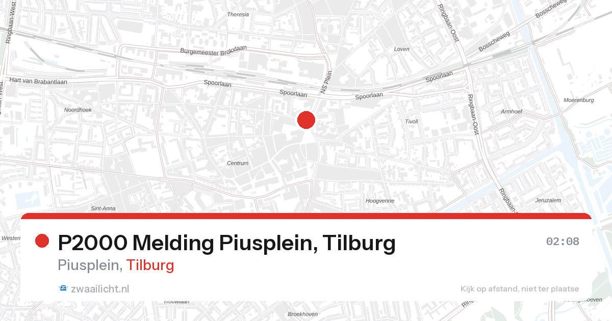 P2000 Melding Piusplein, Tilburg — 1 feb 2026