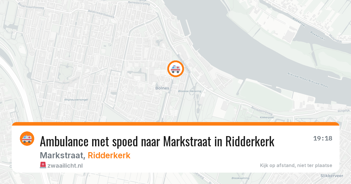 Ambulance met spoed naar Markstraat in Ridderkerk — 5 aug 2026