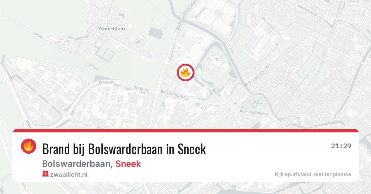 Brand bij Bolswarderbaan in Sneek — 20 mrt 2026
