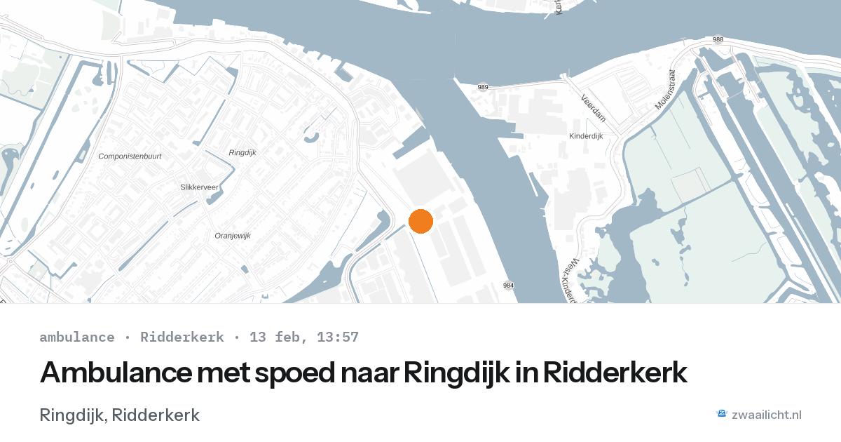 Ambulance met spoed naar Ringdijk in Ridderkerk — 13 feb 2026