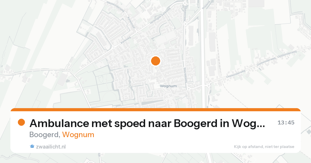 Ambulance met spoed naar Boogerd in Wognum — 23 aug 2026