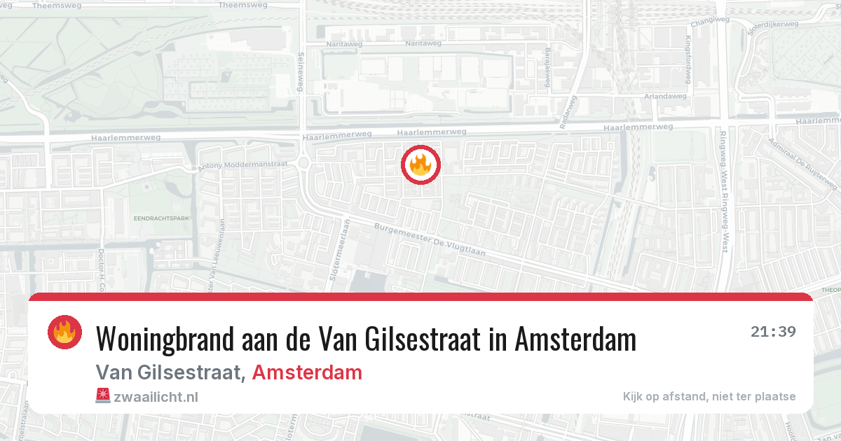 Woningbrand aan de Van Gilsestraat in Amsterdam — 28 jun 2026