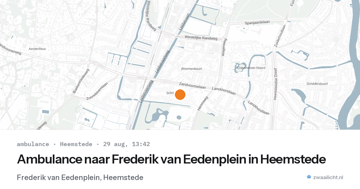 Ambulance naar Frederik van Eedenplein in Heemstede — 29 aug 2026