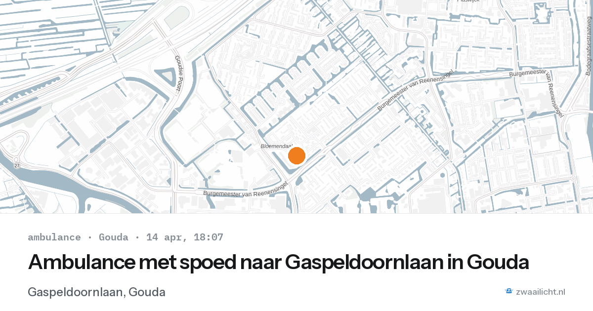 Ambulance met spoed naar Gaspeldoornlaan in Gouda — 14 apr 2026