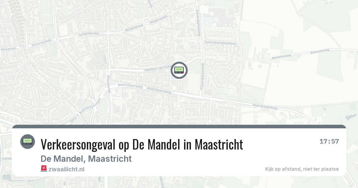 Verkeersongeval op De Mandel in Maastricht — 28 jul 2026