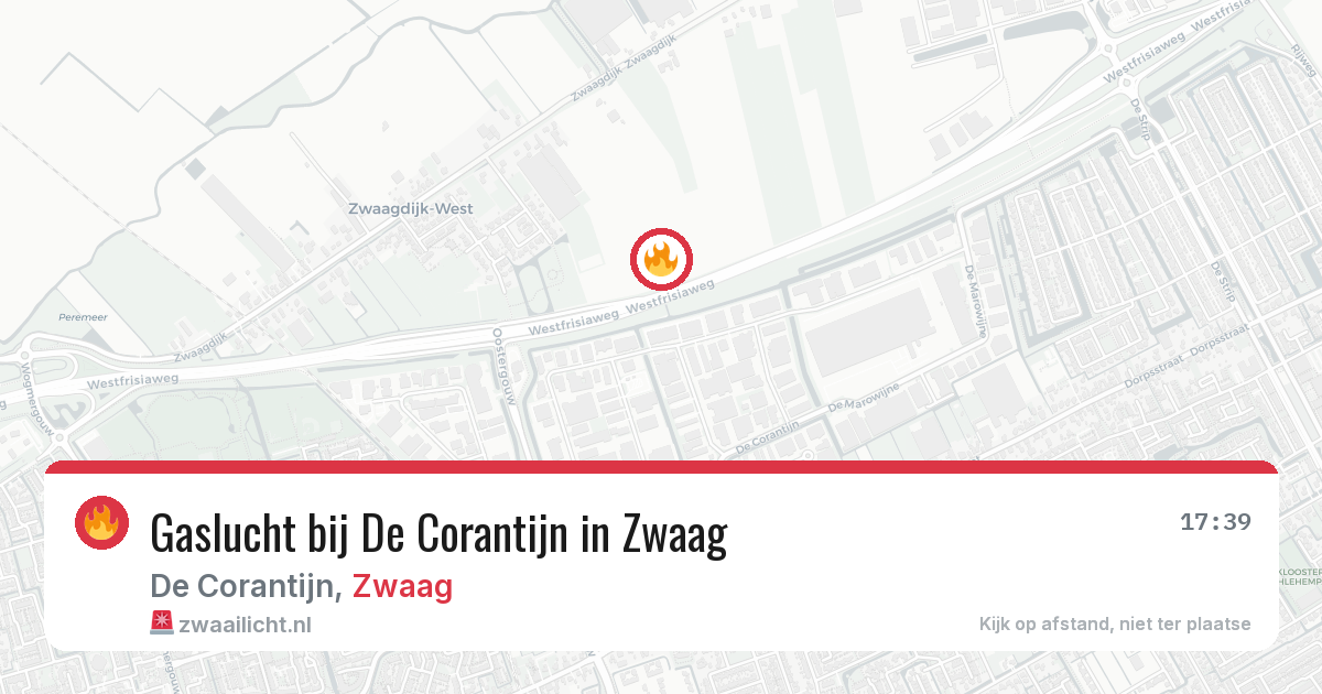 Gaslucht bij De Corantijn in Zwaag — 10 jun 2026