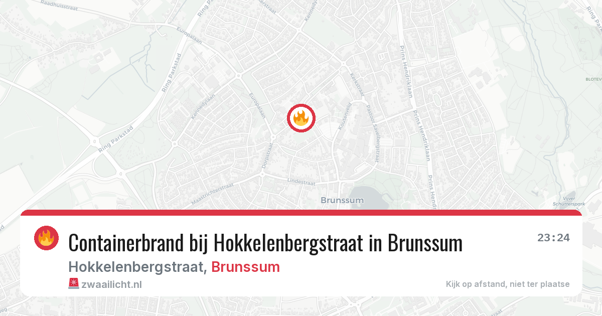 Containerbrand bij Hokkelenbergstraat in Brunssum — 14 mrt 2026
