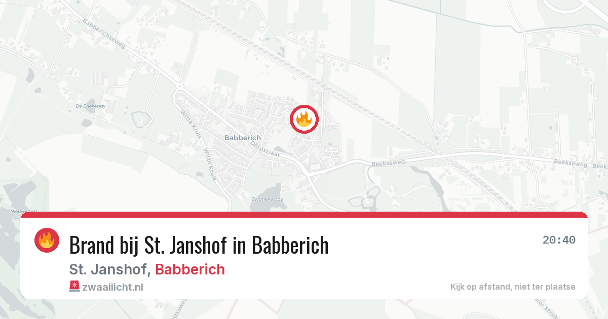 Brand bij St. Janshof in Babberich — 3 aug 2026