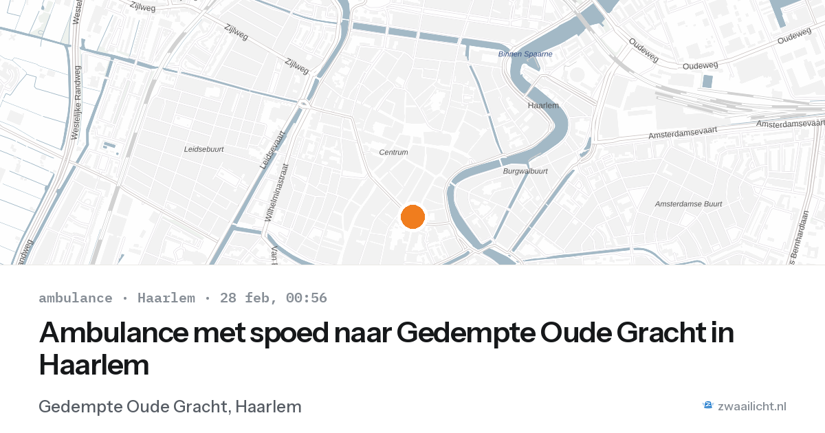 Ambulance met spoed naar Gedempte Oude Gracht in Haarlem — 27 feb 2026