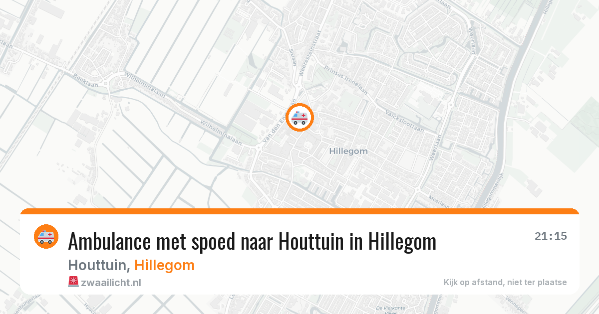 Ambulance met spoed naar Houttuin in Hillegom — 11 jun 2026