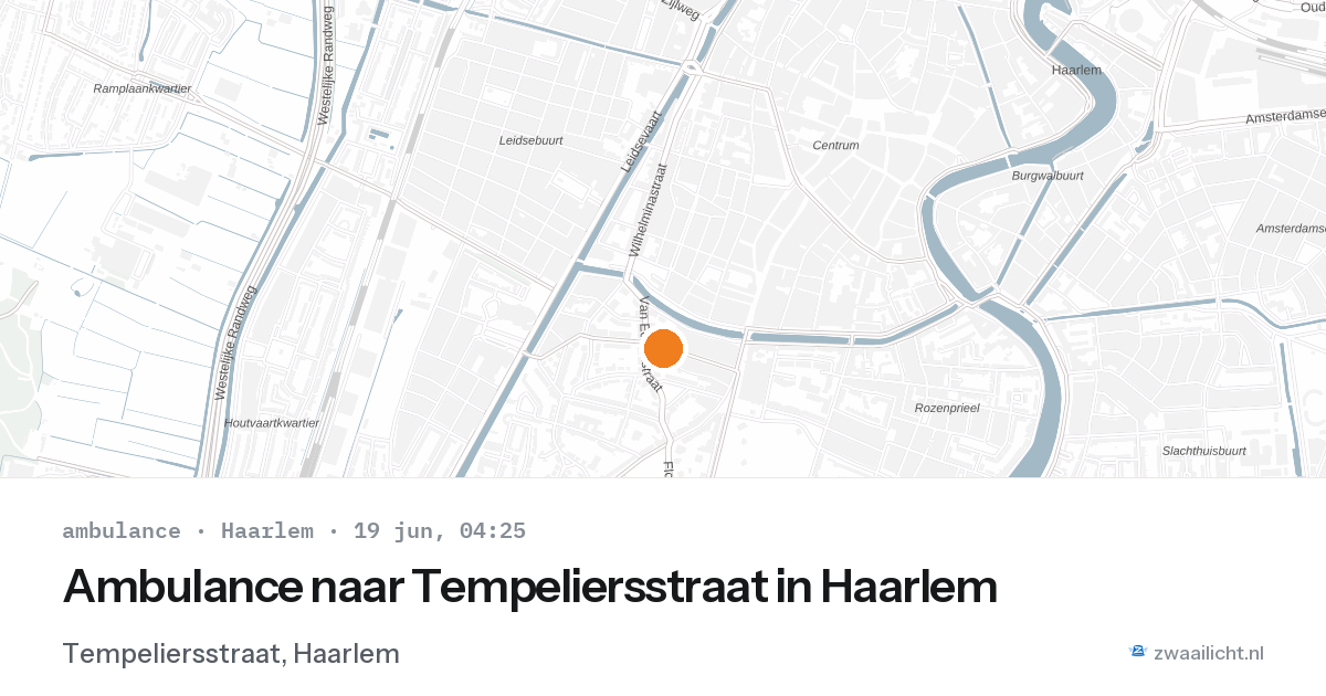 Ambulance naar Tempeliersstraat in Haarlem — 19 jun 2026
