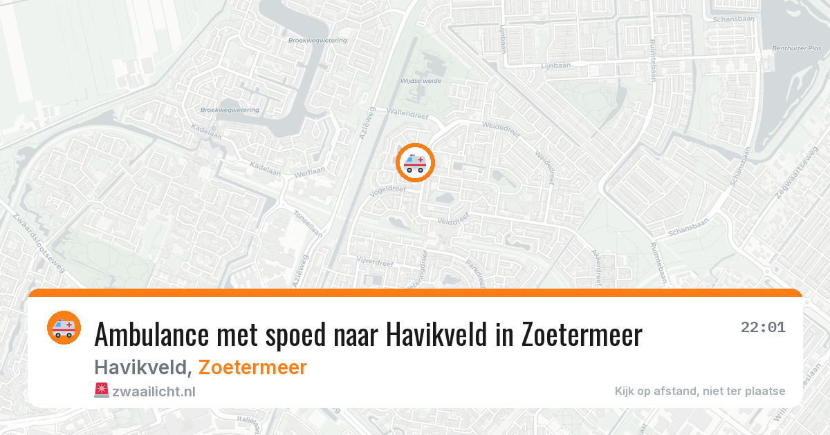 Ambulance met spoed naar Havikveld in Zoetermeer — 22 apr 2026