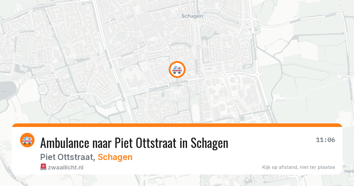 Ambulance naar Piet Ottstraat in Schagen — 20 jul 2026