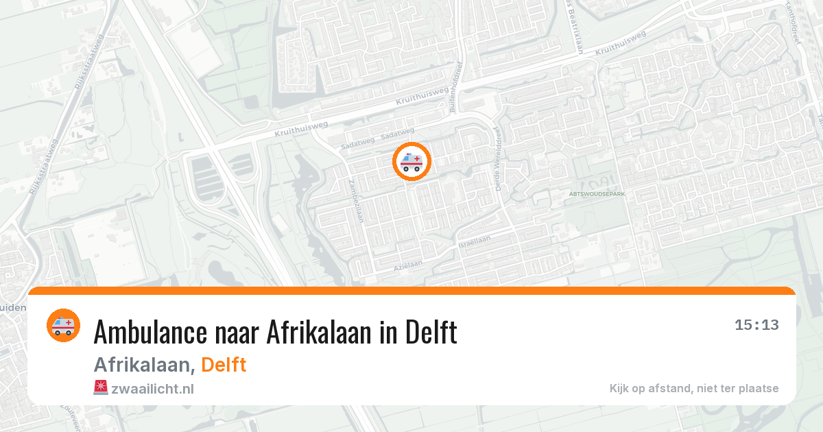 Ambulance naar Afrikalaan in Delft — 8 aug 2026