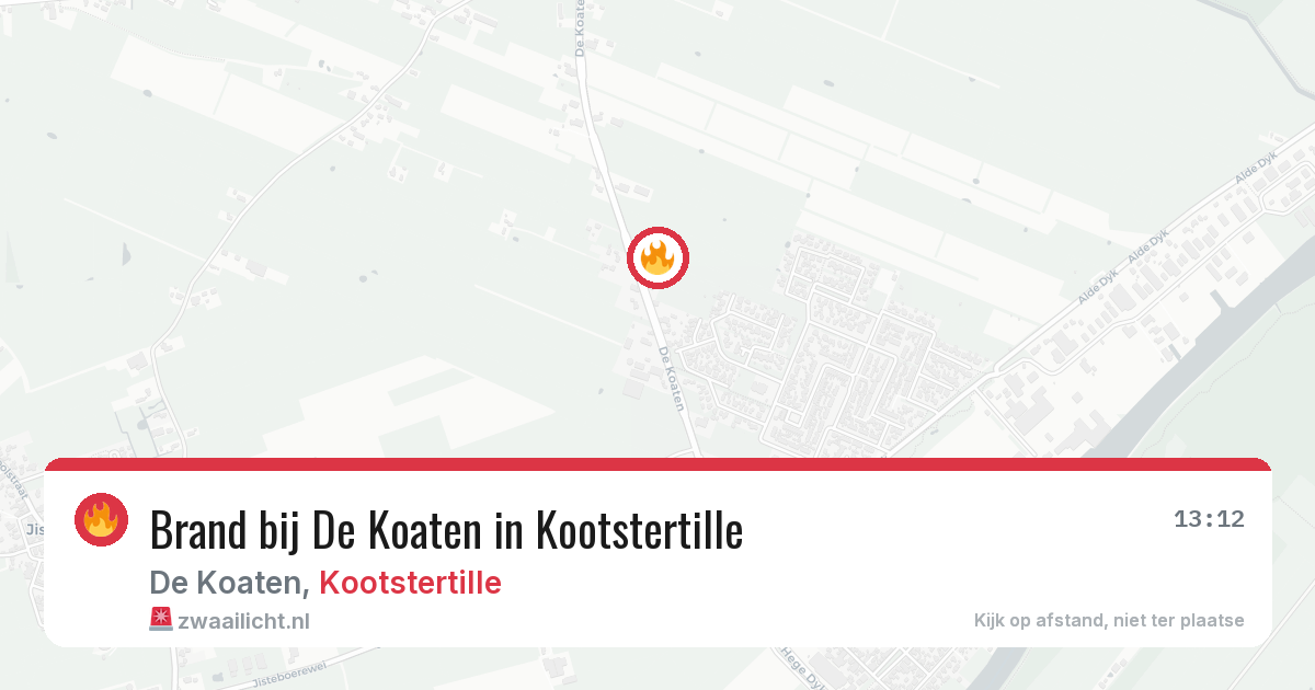 Brand bij De Koaten in Kootstertille — 20 jun 2026