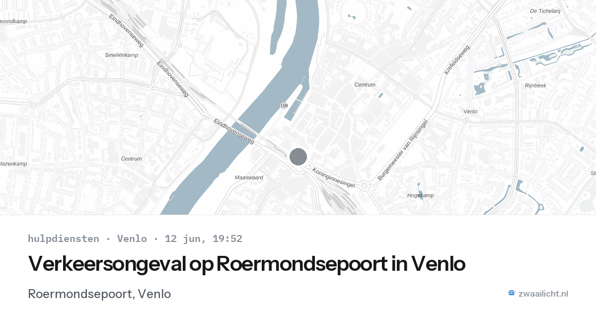 Verkeersongeval op Roermondsepoort in Venlo — 12 jun 2026