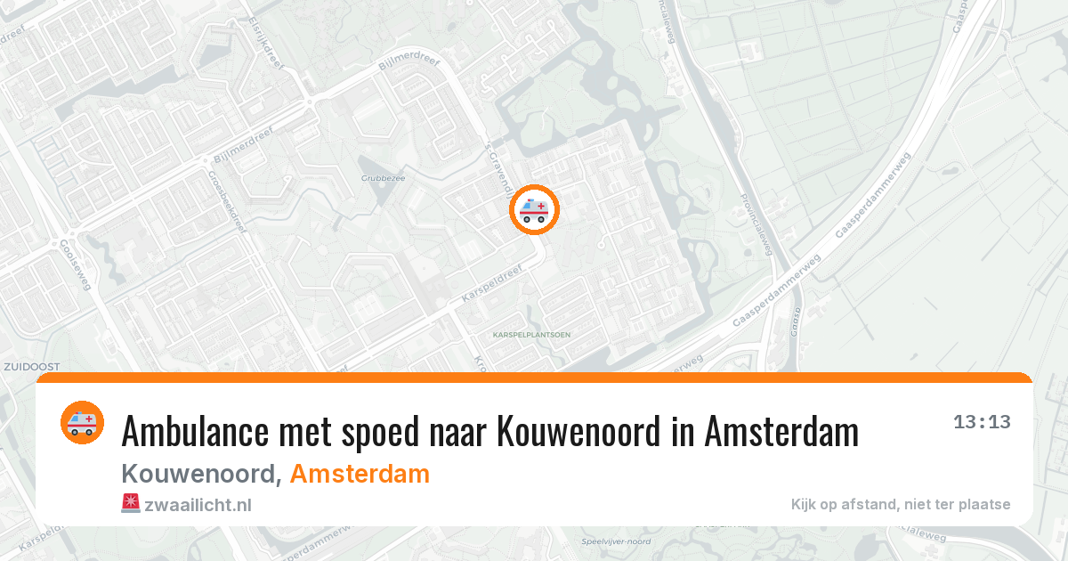 Ambulance met spoed naar Kouwenoord in Amsterdam — 22 jun 2026