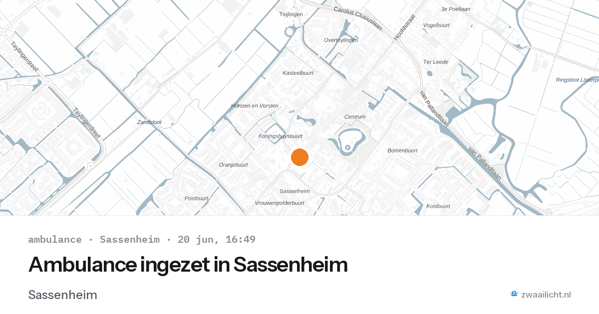 Ambulance ingezet in Sassenheim — 20 jun 2026