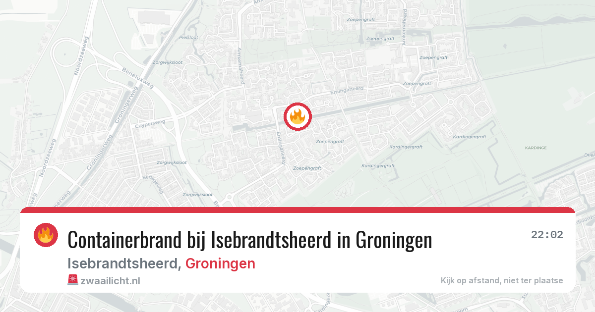 Containerbrand bij Isebrandtsheerd in Groningen — 19 jun 2026
