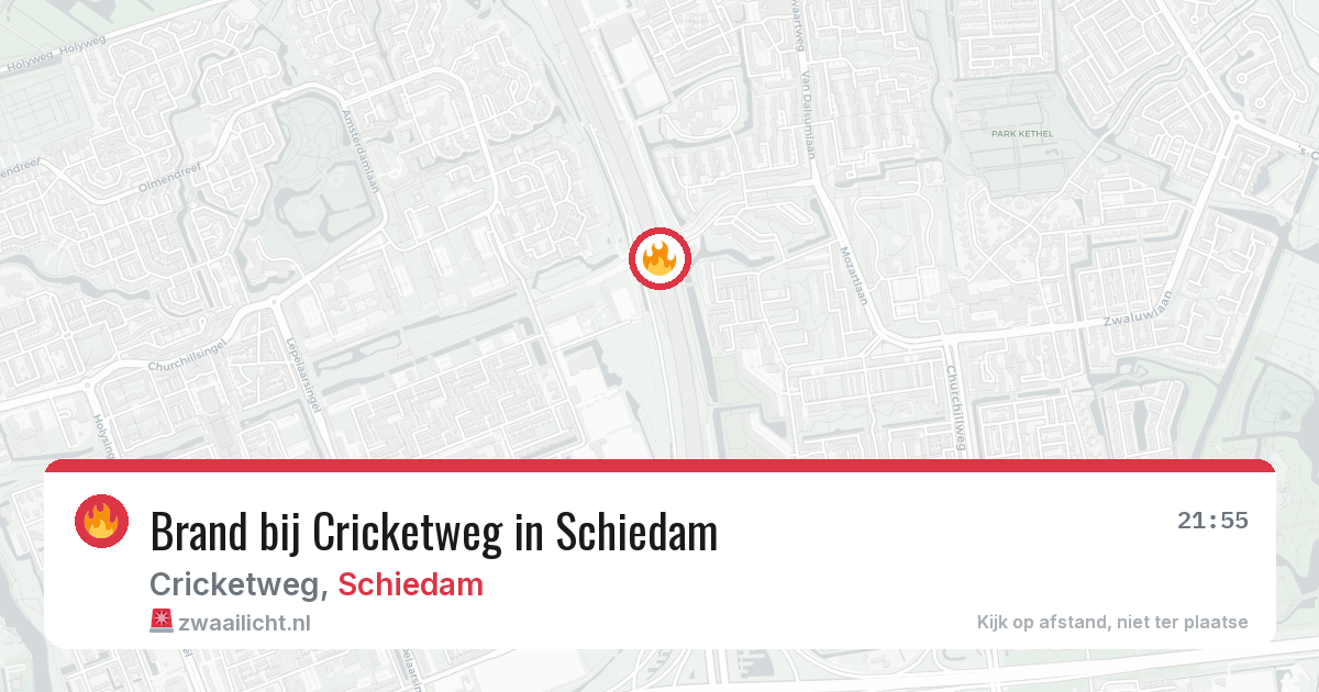 Brand bij Cricketweg in Schiedam — 30 jul 2026