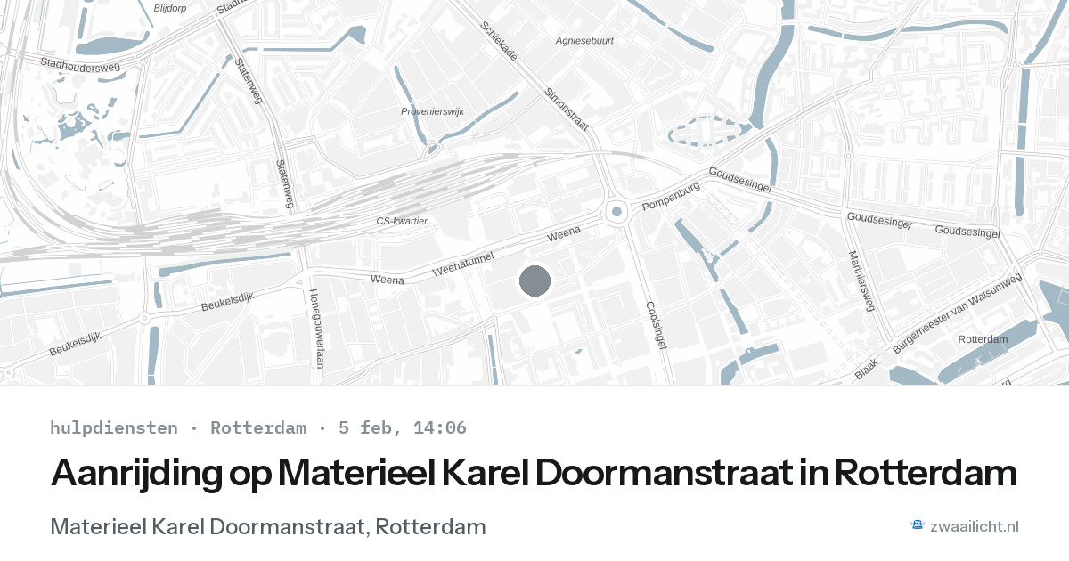 Aanrijding op Materieel Karel Doormanstraat in Rotterdam — 5 feb 2026
