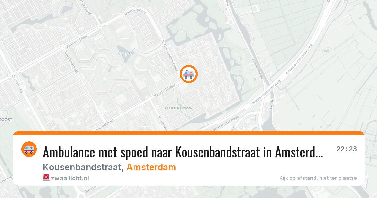 Ambulance met spoed naar Kousenbandstraat in Amsterdam — 9 jul 2026