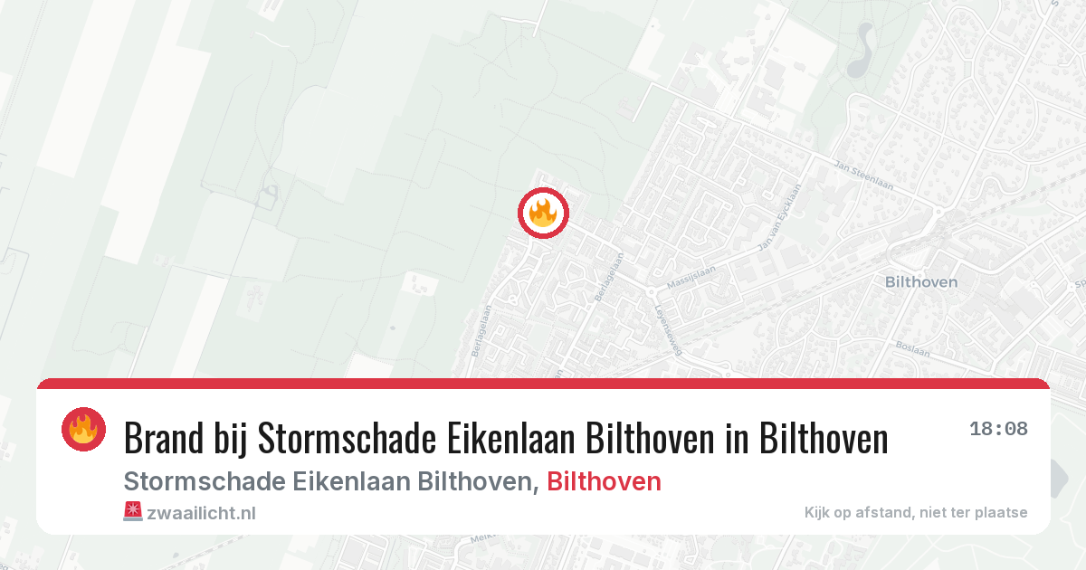 Brand bij Stormschade Eikenlaan Bilthoven in Bilthoven — 20 jun 2026