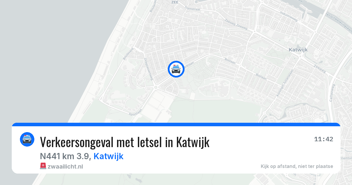 Verkeersongeval met letsel in Katwijk — 7 aug 2026