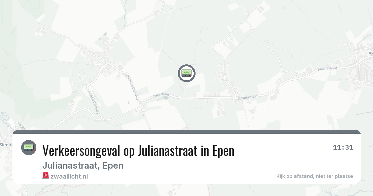 Verkeersongeval op Julianastraat in Epen — 7 jul 2026