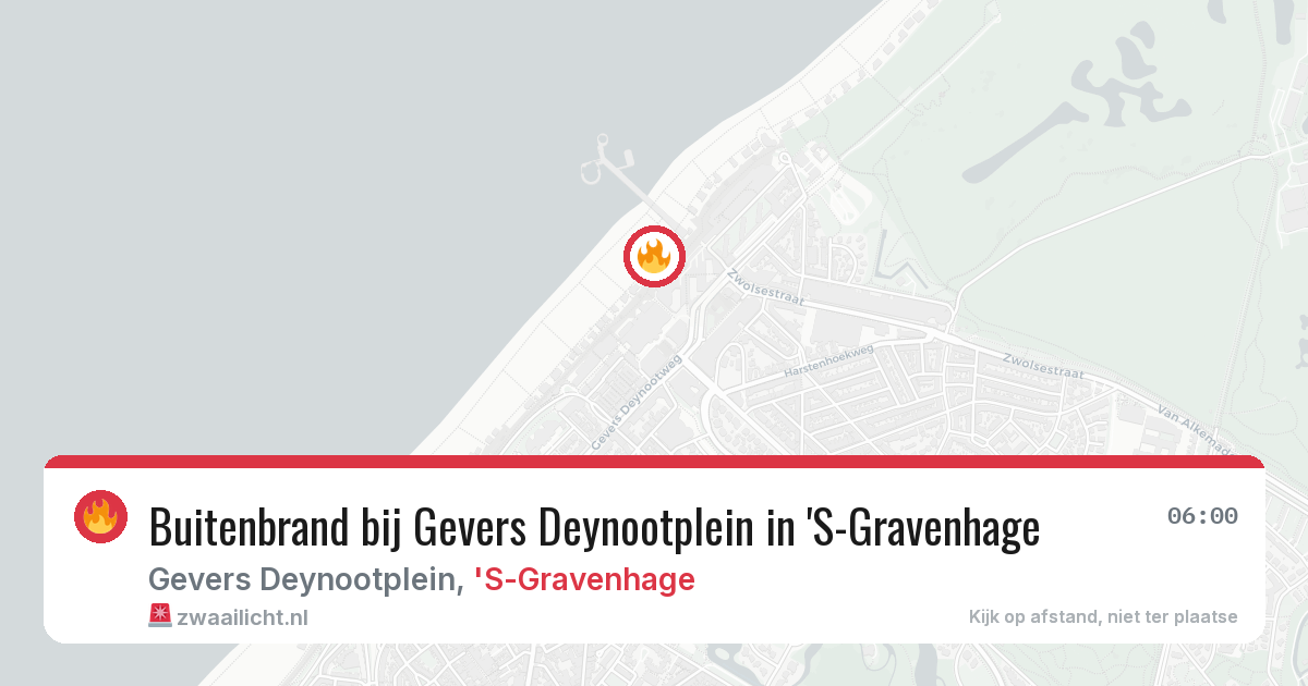 Buitenbrand bij Gevers Deynootplein in 'S-Gravenhage — 13 aug 2026